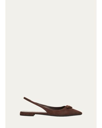 Prada Suede Slingback Flats
