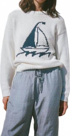 Ciao Lucia Josette Cotton Knit Pullover In Ivory
