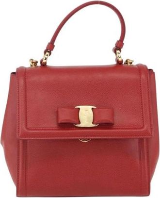 Ferragamo Pre-owned Vala Handtas - Dames - Vintage Handtas - Rood - ONE Size - Leer - Vintage