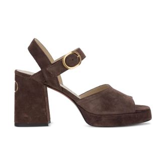 Valentino Garavani High Heel Sandals, female, Brown, 7 UK, Brown Suede Sandals Elegant Design