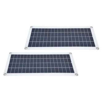 OEM Kit De Paneles Solares Fotovoltaicos: 2 Paneles De 10 W Con Controlador De 30 A Y Dos Puertos Usb De 5 V Para Autocaravanas Y Barcos