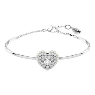Swarovski Armband voor dames met hartmotief in wit- gerhodineerd Idyllia 5684385 - Dames - Armbanden - Grijs - ONE Size - Accessoires