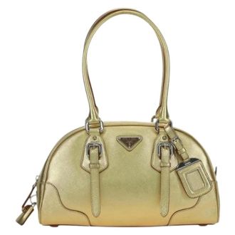 Prada Pre-owned Vintage Handbag - Dames - Pre-owned - Geel - Maat: ONE Size Leer