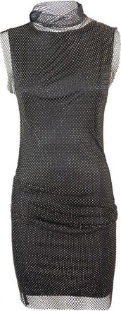 Sportmax Kleedjes, Dames, Zwart, M, Polyester, Zwarte Viscosejurk met Polyester