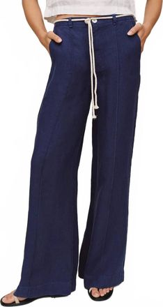 Bella Dahl Clean Waist Pintuck Wide Leg Pants In Nautical Night