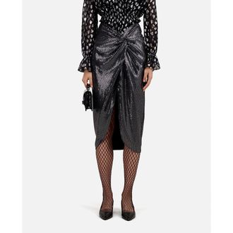 The Kooples Halflange metallic rok met split