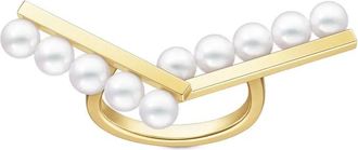 Tasaki Anello Collection Line Balance Arm in oro giallo 18 carati con perla Akoya