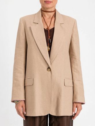 Twinset Single-Breasted Linen Blend Blazer