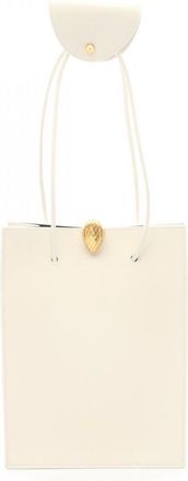 Bulgari White Leather Handbag Tote Bag (Pre-Owned)