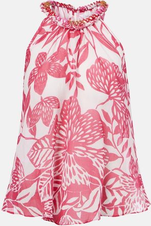 Poupette St Barth Top Cleo in cotone con perline