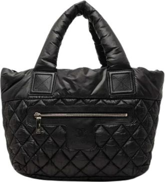 Chanel Pre-owned Quilted Nylon Tote - Dames - Vintage Shopper - Zwart - ONE Size - Nylon - Vintage