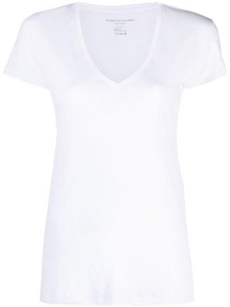 Majestic Filatures T-shirt con scollo ampio - Bianco