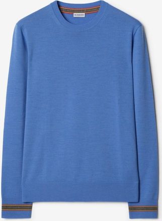Burberry Icon Stripe Trim Wool Sweater