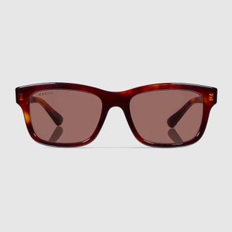 Gucci Rectangular-frame Sunglasses, Brown
