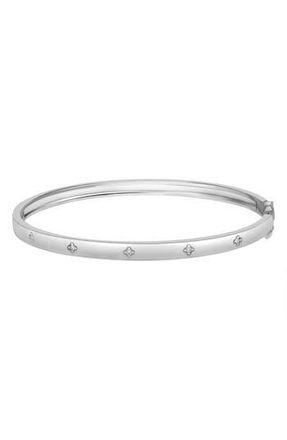 Effy Sterling Silver Diamond Hinged Bangle Bracelet in Silver/White at Nordstrom Rack, Size 7