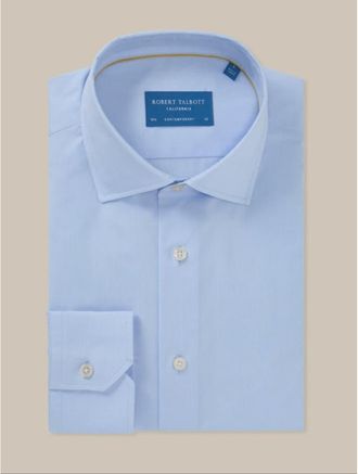 Robert Talbott Reynolds Light Weight Poplin Classic Fit Shirt in Light Blue at Nordstrom, Size 17.536