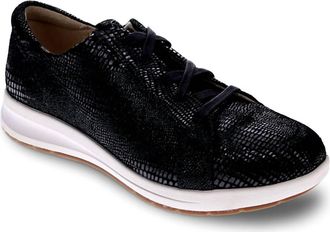 Revere Comfort Shoes Womens Athens Sneaker In Black Lizard