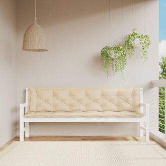 vidaXL Cuscini Panca da Giardino 2pz Beige 200x50x7cm Tessuto Oxford - Vidaxl
