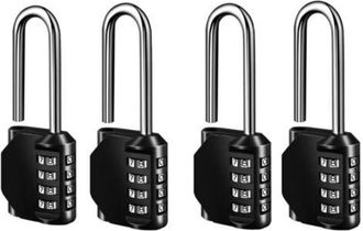 OEM Juego De 4 Candados De Combinaci&oacute;n De 4 D&iacute;gitos, Sin Llave, Para Taquillas, Vestuarios, Instalaciones Deportivas, Colegios, Gimnasios, Garajes, Puerta