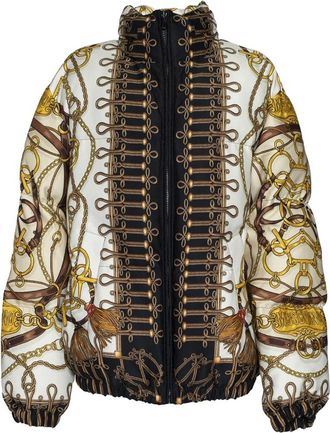 Moschino Militaire Teddy Sjaal Donsjas - Dames - Gewatteerde jassen - Veelkleurig - M - Nylon - Jassen