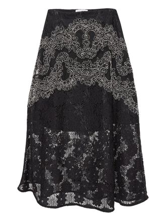 Sandro Pre-owned rok met geborduurde bloemen - Zwart