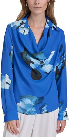 Halston Heritage Printed Cowl Neck Top