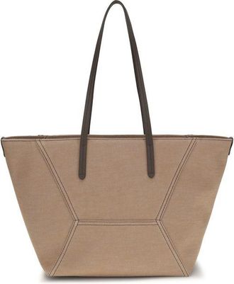 Brunello Cucinelli Beige Cotton Shoulder Womens Bag