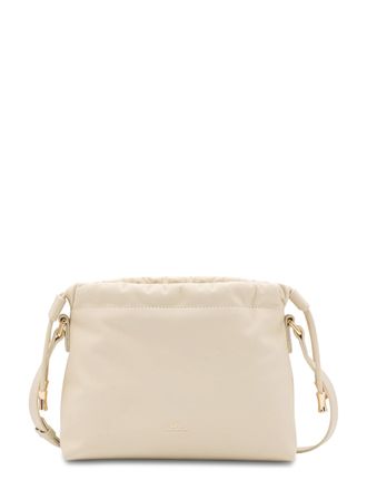 A.P.C. Mini Beige Soft-Structured Bag with Gold-Tone Hardware