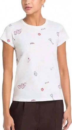 Rag & Bone All Over Valentines Tee In White