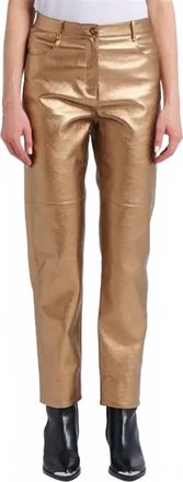The Label Edition Womens Marlon Pants In Dark Gold