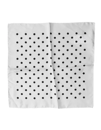 Dolce & Gabbana Mens White Polka Dot Square Handkerchief Scarf