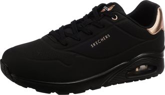 Skechers Womens Uno Golden Air Sneaker, Black Durabuck/Mesh Trim, 2.5 UK