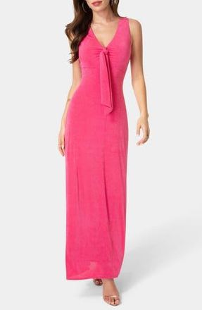 Bebe Tie Cutout Sleeveless Maxi Dress in Fuchsia at Nordstrom Rack, Size X-Large
