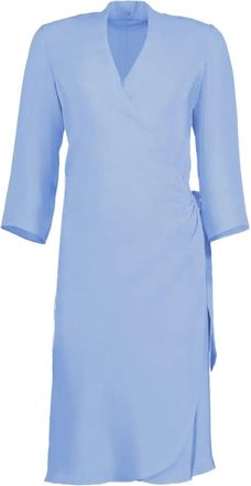 Peter Cohen Gestrikte wikkeljurk - Blauw