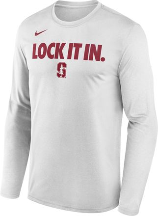 Nike Stanford 2026 On-Court Bench Nike Mens Dri-FIT College Long-Sleeve T-Shirt in White | M22284P870SFDU-WHT