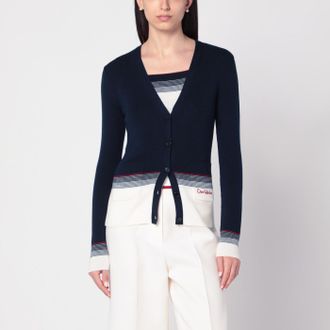 Valentino Cardigan with Chez Valentino embroidery in wool