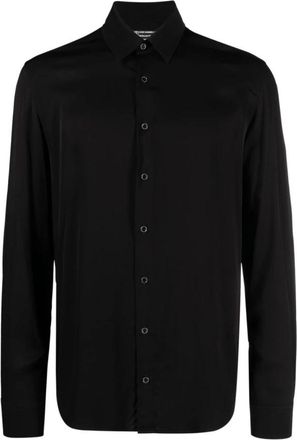 Patrizia Pepe Lange Mouwen Knopen Shirt - Heren - Casual Overhemden - Zwart - XL - Overhemden