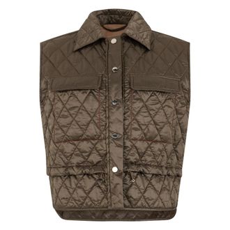 Moorer Gewatteerd Vest - Dames - Jassen - Bruin - Maat: XS Poliester