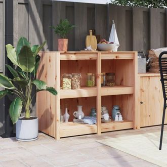 Berkfield Home Outdoor Kitchen Cabinet 106x55x92 cm Solid Wood Pine in Brown | Size: 106 x 55 x 92 cm
