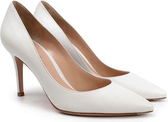 Gianvito Rossi White 85 Leather Court Shoes Size 35
