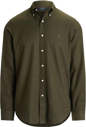 Polo Ralph Lauren Custom Fit Performance Twill Shirt - Heren - Casual Overhemden - Groen - M - Katoen - Overhemden