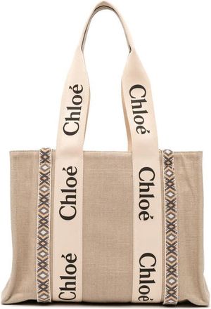 Chlo&eacute; Pre-owned Chloe Medium Canvas Woody Tote Ladies BGRQ2BYQR00L0WI0