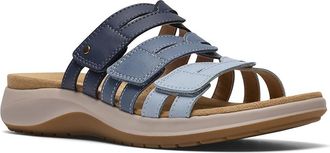 Clarks Maelynn Abby Womens Sandals Blue Combi Leather : 8.5 A - Narrow