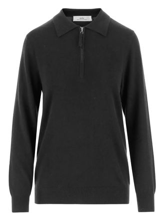 arch4 half-zip polo-neck polo shirt - women - Cashmere - M - Black