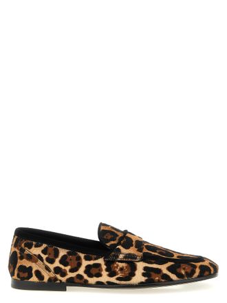 Dolce & Gabbana Brown Calfskin Slip-On Mens Loafers