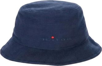 Kiton Accessoires, Heren, Blauw, L, Polyester, Bucket Hat met Logo