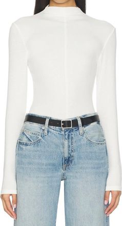 Pistola Denim Dara Long Sleeve Funnel Neck Top In Ecru