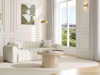 Vente-Unique MDF Coffee Table - Lacquered Beige - SYBEVA