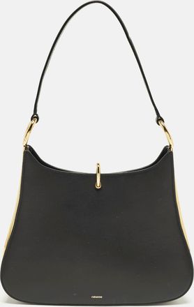 Paco Rabanne Ring Large Black Leather Shoulder Bag