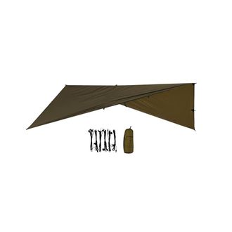 OEM Lona Ultraligera Bushmen Ultra-tarp 2x3 Verde Oliva Oscuro Para Acampar. Nylon 20d Ripstop